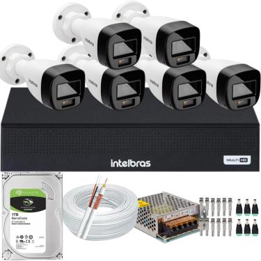 Imagem de Kit Intelbras 6 Cameras Segurança VHD 3220b+ Microfone Audio Full Color 1080p Dvr 3008c 1TB