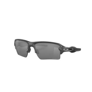 Imagem de Oakley Óculos de sol retangulares Flak 2.0 XL OO9188 | Pacote com kit de limpeza e bolsa de microfibra branca, Aço / Prizm preto polarizado