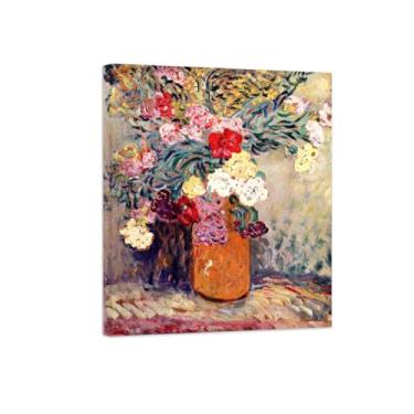 Imagem de Pôster e impressões em tela de flores vintage - reprodução de pintura de arte de parede famosa - vaso de flores 5 imagens prontas para pendurar tela emoldurada de 90 x 108 cm 35 x 42 pol