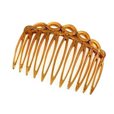 Imagem de Pentes laterais de cabelo, prendedor de garfo, prendedor de cabelo, alfinete de cabelo para coque, pentes de cabelo em forma de U para acessórios de cabelo vintage (6 peças marrom claro)