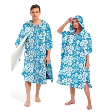 Imagem de Toalha Abahub Surf Poncho Quick Dry com capuz L azul