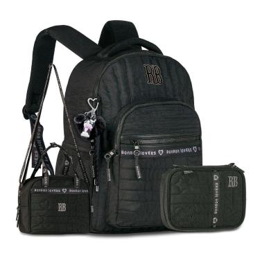 Imagem de Mochila Costas com Lancheira e Estojo Kit Escolar Rebecca Bonbon-Feminino