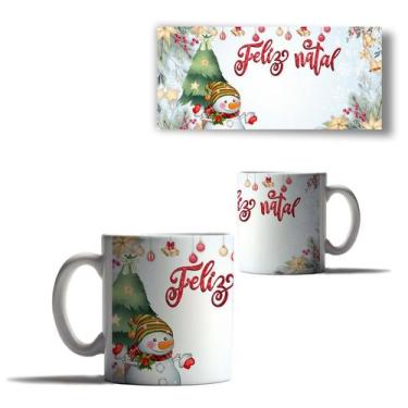Imagem de Caneca Porcelana Natal Bichinhos Boneco de Neve Papai Noel  - Enjoy Sh