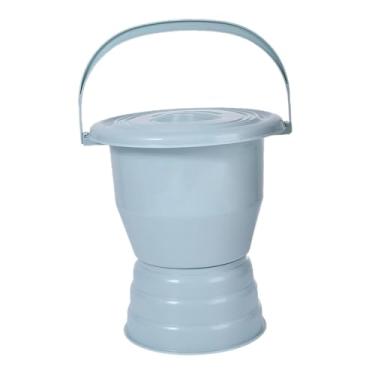 Imagem de FashionCha Mictório cuspidor com tampa, prático mictório noturno doméstico, vaso sanitário para quarto interno, Azul