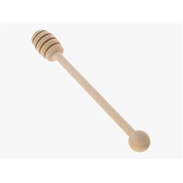 Imagem de Pegador De Mel Espátula De Madeira Colher Servir Mel 16cm