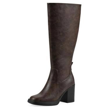 Imagem de White Mountain Bota feminina de cano alto com salto Mackle Block, Mocha Smooth, 41