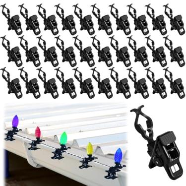 Imagem de Feoang 90 peças de clipes de mola de luzes de Natal C7 C9 clipes universais de luz de férias para luzes externas calha e telha clipes de luz com mola para uso ao ar livre para decorações de férias
