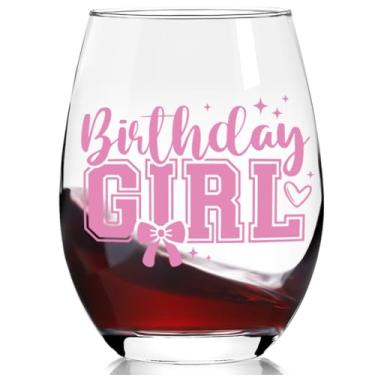 Imagem de Ymzkpoa Aniversário menina, laço rosa, presente de taça de vinho para mulheres, ela, irmã, amigas, taças de vinho sem haste, melhores presentes de festa de aniversário -72