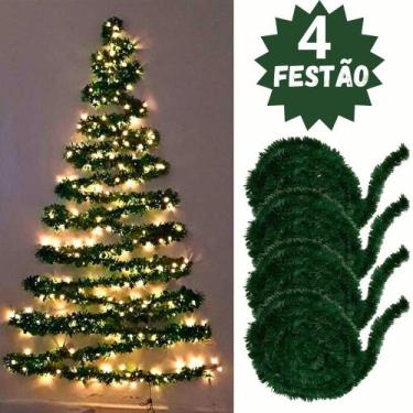 Imagem de Kit 4 Festão De Natal Verde Enfeite Decoração Natalina - Master Christ