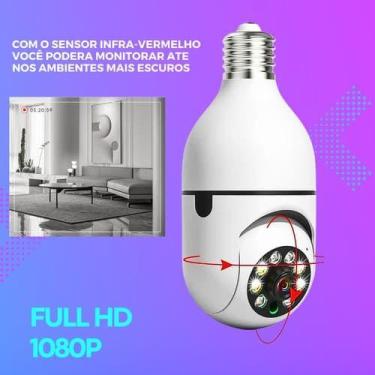Imagem de Camera Lâmpada Espia Wifi Ip Segurança Panoramica Giratoria - Camera, 