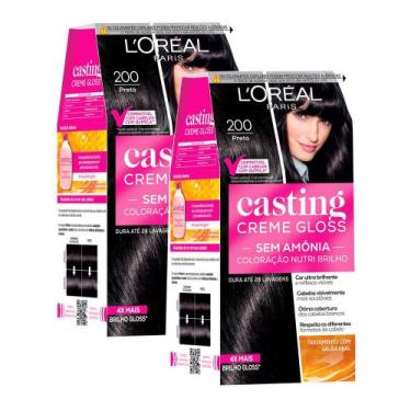 Imagem de Kit 2 Tintura Casting Creme Gloss L'oréal Paris 200 Preto