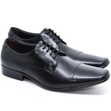 Imagem de Sapato Social Masculino Democrata Confortável Com Cadarço, Preto, 38