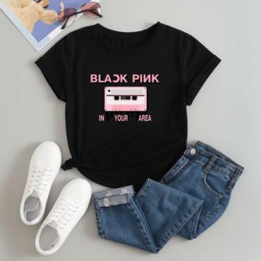 Imagem de Camiseta 100% Algodão Estampa Blackpink In Your Area 612 Manga Curta K