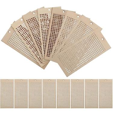 Imagem de Operitacx Kit de marcadores de livro de madeira DIY com pré-furos para artesanato em ponto cruz, marcadores de página de madeira em branco para designs personalizados, ideal para leitores e estudantes