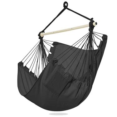 Imagem de PNAEUT Corda de pendurar para cadeira de rede para uso externo, quarto, exterior, pátio (cinza noturno)