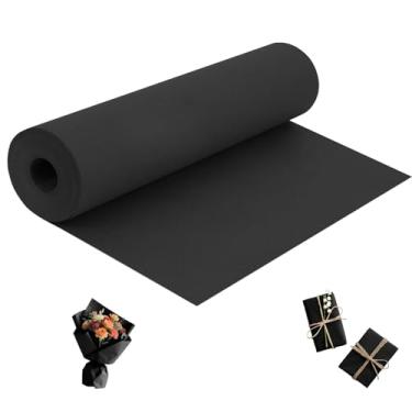 Imagem de Rolo de papel de embrulho Kraft preto 76 cm x 300 cm para quadro de avisos, papel de embrulho de presente, papel de construção para cavalete desenho, pintura, materiais de arte, embalagem, pacote