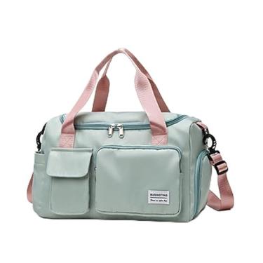 Imagem de Sacola impermeável para academia, viagens e natação – grande capacidade, nylon dobrável com separação úmida/seca, Verde menta, One_Size