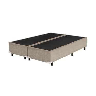 Imagem de Base Box Queen Bipartido Suede Bege 38x158x198
