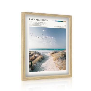 Imagem de GUMEYJIA Arte de parede litorânea do lago Michigan, pequena, 28 x 35,5 cm, impressão em tela, arte azul claro, paisagem, fotografia, decoração de casa, sala de estar, quarto