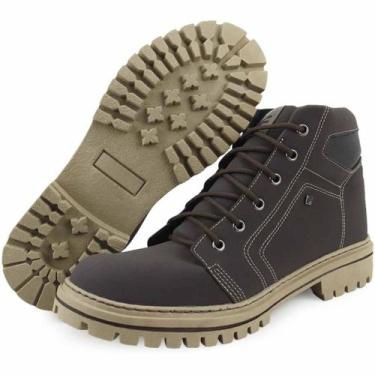 Imagem de Bota Coturno Masculina Nobuck Sintético Sola Tratorada Trabalho Trilha