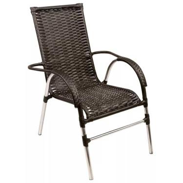 Imagem de Cadeira Vênus Edícula Jardim Fibra Sintética Trama Pedra Ferro