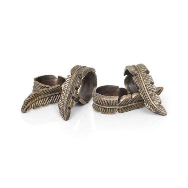 Imagem de Argola De Guardanapo Copa E Cia4 Pçs Complement Folha Vintage