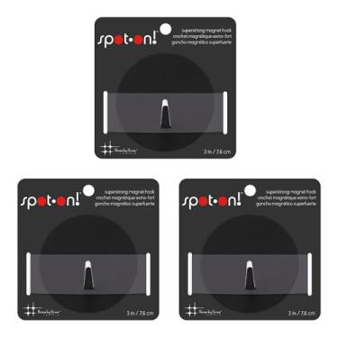 Imagem de Three by Three Seattle spot·on! Ganchos magnéticos (pacote com 3) – Ganchos magnéticos anisotrópicos superfortes coloridos para geladeira, armário, armário de arquivo e entrada, preto