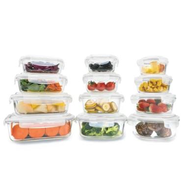 Imagem de Kit 12 Potes de Vidro Borossilicato com Tampa Hermética Yikasa