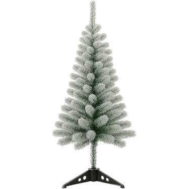 Imagem de Árvore de Natal Verde e Nevada 90cm 70 Galhos Fácil Montagem Pé De Plástico (Nevada)