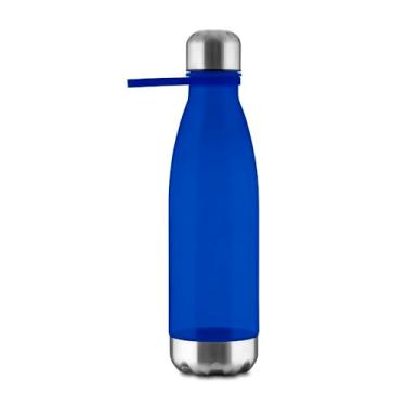 Imagem de Garrafa Squeeze Ecológica 700ml (Plástico Reciclado) | Base de Metal e Tampa com Anel de Silicone | Alça Flexível | Ultra Leve 96g | Sustentável e Vedação Segura (Azul)