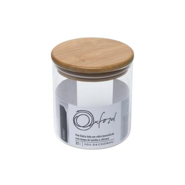 Imagem de Pote De Vidro Borosilicato Com Tampa De Bambu 600 Ml Oxford