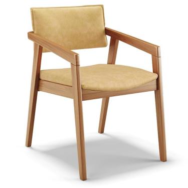 Imagem de Cadeira Para Sala De Jantar Estar Living Giorgia L02 Couríssimo Casco Fendi - Lyam Decor