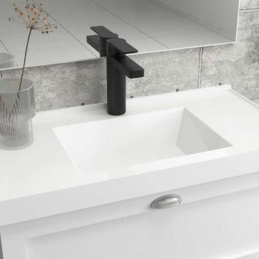 Imagem de Pia De Banheiro Embutir 80cm Branco Milano - On Móveis