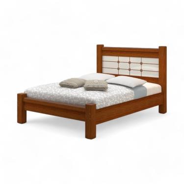 Imagem de Cama Casal Moderna Imperial Cinamomo E Off White