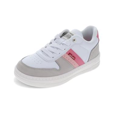 Imagem de Levi's Tênis infantil unissex Drive Lo, Branco/Cimento/Rosa, 16