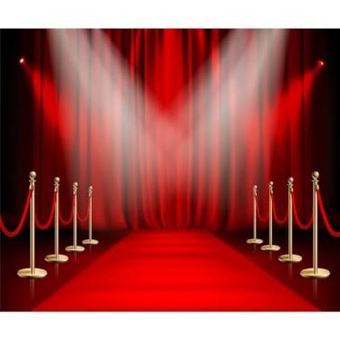 Imagem de Pano de fundo de tapete vermelho 3 x 2,4 m de tecido, cerimônia de premiação, eventos, decoração, filme, festa noturna, pano de fundo para show de talentos, palestras de formatura de formatura