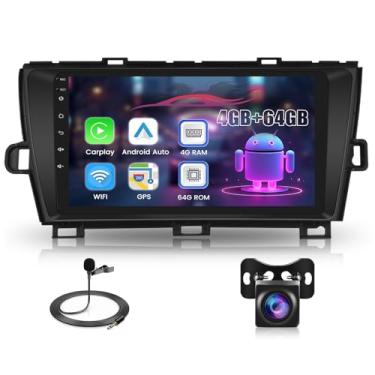 Imagem de [8 núcleos 4G + 64G] Carro estéreo sem fio para Toyota Prius 2010-2015 Android Auto, rádio veicular com tela sensível ao toque de 22 cm com DSP/BT/WiFi/EQ/link espelhado/GPS Navi + câmera de reserva