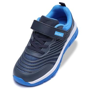 Imagem de PolarPals Tênis infantil para meninos e meninas, tênis de corrida leve com velcro, Azul, 13 Little Kid