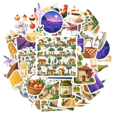 Imagem de 35 peças de adesivos florais da Provença, comida da natureza, do campo, artigos de papelaria, materiais escolares para guitarra, laptop, capacete, skate, laptop, bagagem, álbum de recortes, adesivo