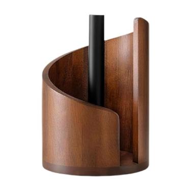 Imagem de predolo Suporte para Papel Toalha de Mesa, Suporte para Rolo de Papel, Moderno, Base Antiderrapante, Dispensador de Papel em Resina, Independente, para Sala, Marrom