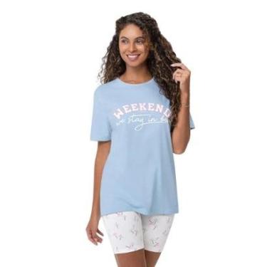 Imagem de Pijama Blusa Over de Manga Curta e Bermuda Zee Rucci-Feminino