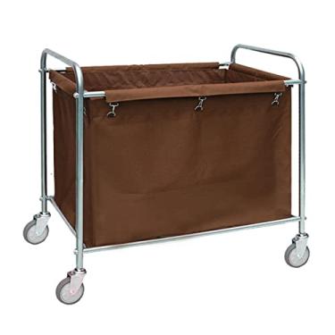 Imagem de Carrinho com rodinhas para serviço de limpeza, removível para motel, quarto de hotel (marrom), marrom,