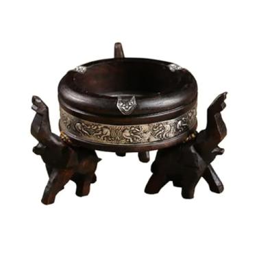 Imagem de Cinzeiro de madeira em forma de elefante bandeja para fumar bandeja criativa para casa desktop retrô cinzeiros de charuto recipiente de cinzas acessórios para fumar