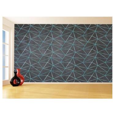 Imagem de Papel De Parede Concreto Linhas Azul Turquesa 3,5M Kkt298 - Você Decor