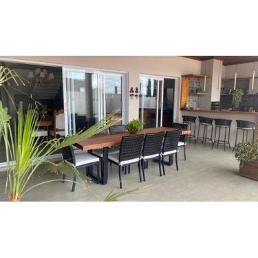 Imagem de Jogo De Mesa 8 Cadeiras Fibra e Alumínio Jantar Area Gourmet - Sarah M