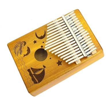 Imagem de Piano de polegar Kalimba 17 teclas portátil madeira dedo piano instrumento musical com martelo de afinação (cor: 06)