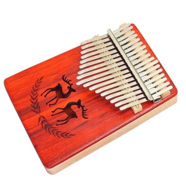 Imagem de Piano de polegar Kalimba vermelho jacarandá vermelho 17 tons instrumento de piano de dedo adulto adequado para amantes de música (cor: 02)