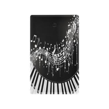 Imagem de Blueangle Placa de parede decoradora de capa em branco, tamanho padrão, teclas de piano, notas musicais, capa de interruptor para quarto de escritório em casa, 4,53 x 2,76 polegadas (566)