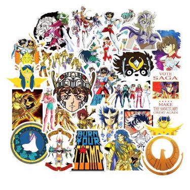 Imagem de Pacote de adesivos Saints Seiya Anime, vinil impermeável, 50 unidades