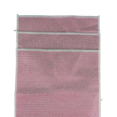 Imagem de Pano Aramado Multiuso Rosa Kit 3 Cozinha Lavar Panelas Pratos Loucas Pia
